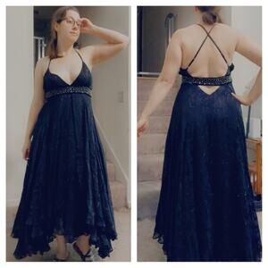 Black Bebe burnout velvet maxi